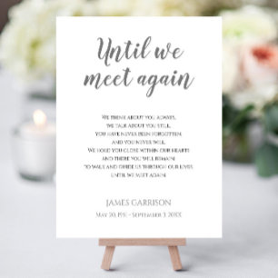 Until We Meet Again Gray Celebration Of Life Poem Foam Board