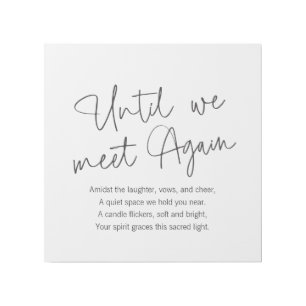 Until We Meet Again Memorial Modern Simple Poem Gallery Wrap