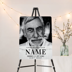 Until We Meet Again Modern Bold Photo Memorial Foam Board