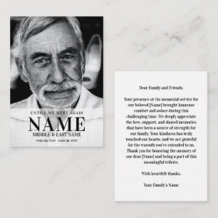 Until We Meet Again Modern Bold Photo Memorial Note Card