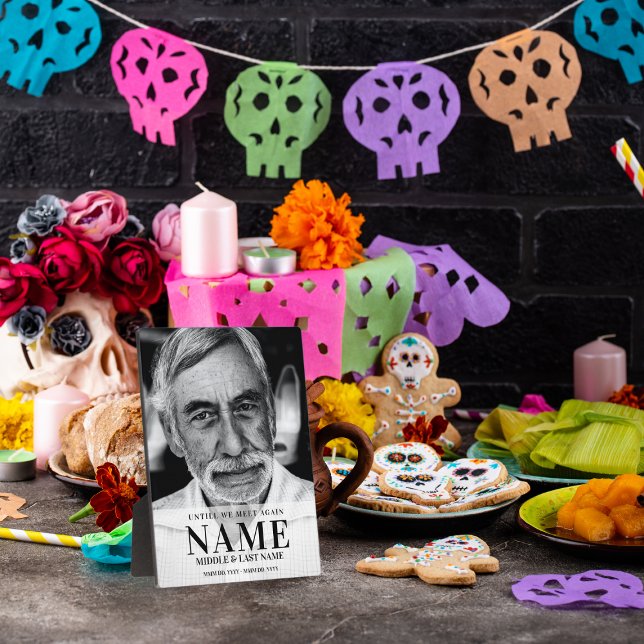 Until We Meet Again Modern Bold Photo Memorial Plaque (Creator Uploaded)