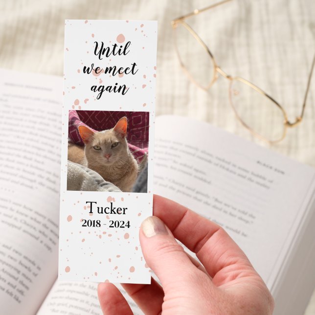 Until We Meet Again Peach Pet Memorial Photo Bookmarks (Hand)