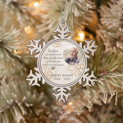 Until We Meet Again Photo Snowflake Ornament