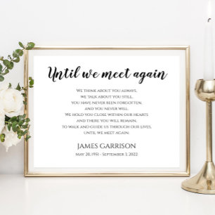 Until We Meet Again Poem Celebration Of Life Poster