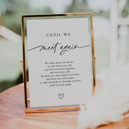 Until We Meet Again Wedding Memory Table Sign