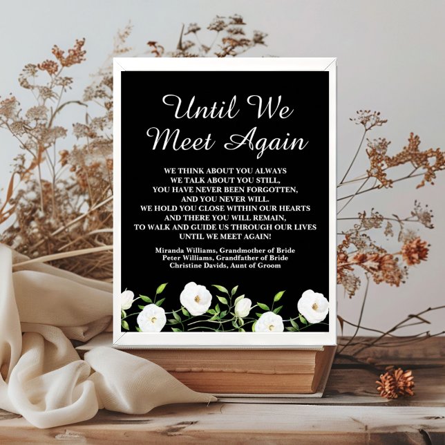 Until We Meet Again White Floral Wedding Memorial Poster (Creator Uploaded)