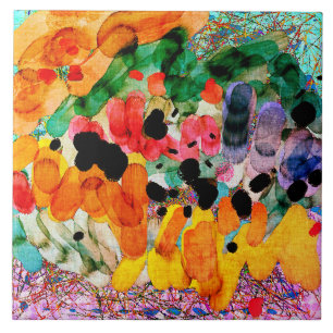 Untitled Abstract Digital Painting 1 Ceramic Tile