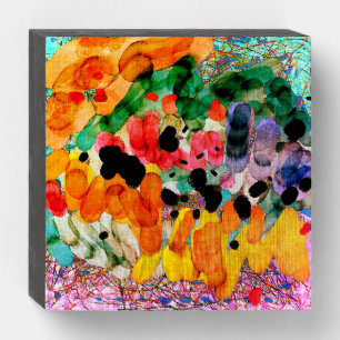 Untitled Abstract Digital Painting 1 Wooden Box Sign