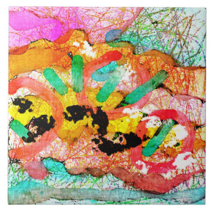 Untitled Abstract Digital Painting 2 Ceramic Tile