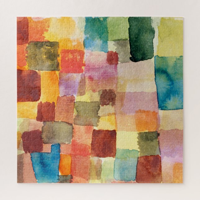 Untitled abstract watercolor squares - Paul Klee Jigsaw Puzzle (Vertical)