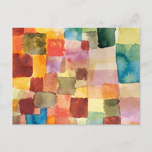Untitled abstract watercolor squares _ Paul Klee Postcard