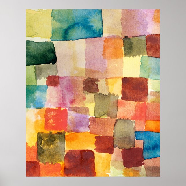 Untitled abstract watercolor squares - Paul Klee Poster (Front)