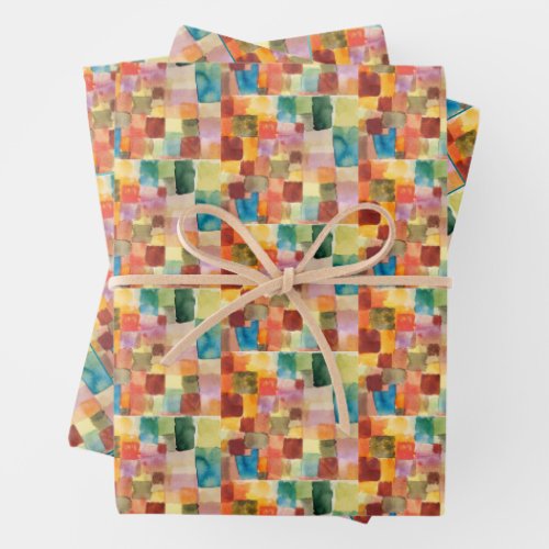 Untitled abstract watercolor squares _ Paul Klee Wrapping Paper Sheets