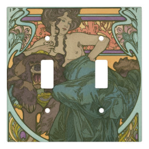 Untitled by Alphonse Mucha (1902) Light Switch Cover