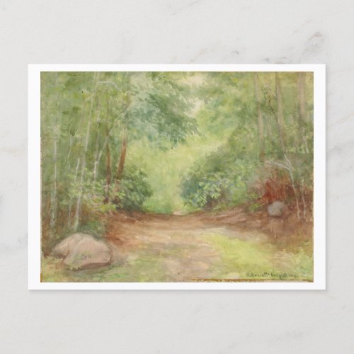 Untitled Forest Scene Watercolor Postcard