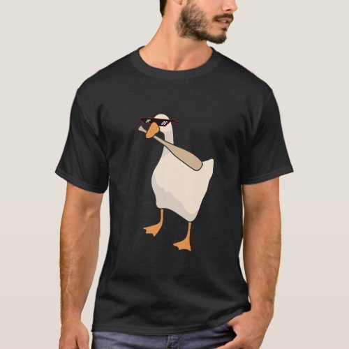 Untitled Funny Goose Game Meme Deal With It T_Shirt