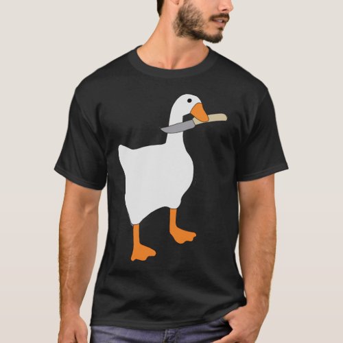 Untitled goose game Goose With Knife Animal Goo T_Shirt