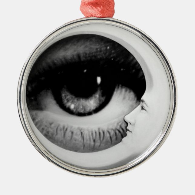 Untitled Portrait Of The Crescent Moon Metal Ornament (Front)