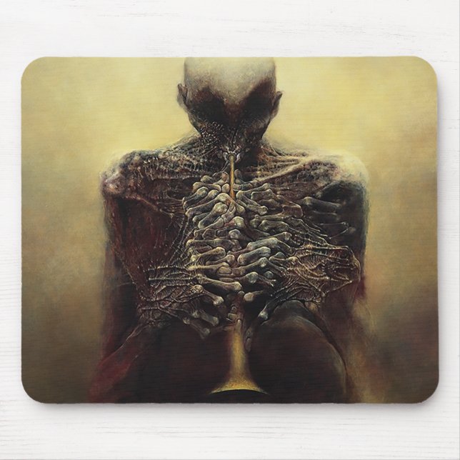 Untitled (The Flutist) by Zdzislaw Beksinski Mouse Pad (Front)