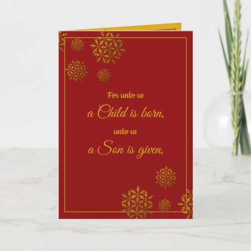 Unto Us a Child is Born Christian Christmas Cards