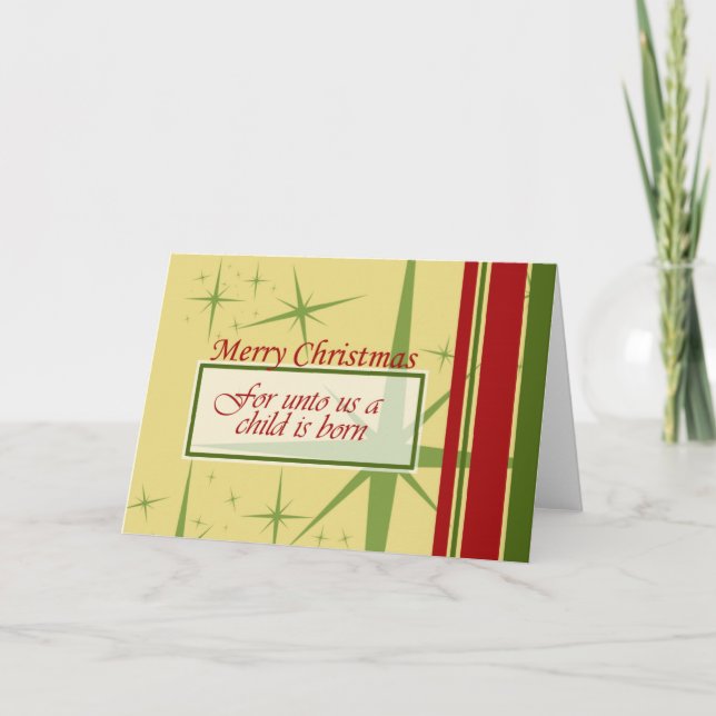 Unto Us a Child is Born Holiday Card (Front)