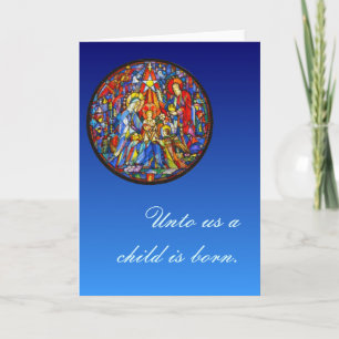 Unto us a child is born / Nativity Holiday Card