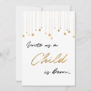 Unto Us A Child is Born Photo Scripture Christmas Holiday Card