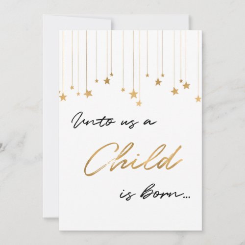 Unto Us A Child is Born Photo Scripture Christmas Holiday Card