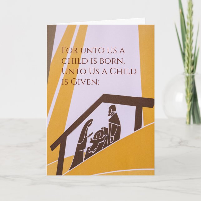 Unto Us Child Born Spiritual Christmas Card (Front)