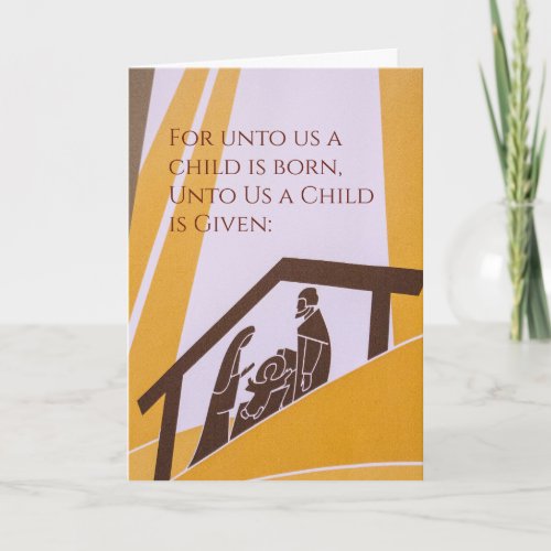 Unto Us Child Born Spiritual Christmas Card