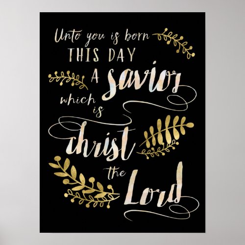 Unto You is Born This Day A Savior Art Poster