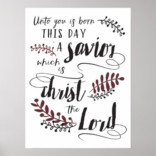 Unto You is Born This Day A Savior Art Poster