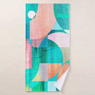 unusual bright colorful geometric abstract pattern bath towel