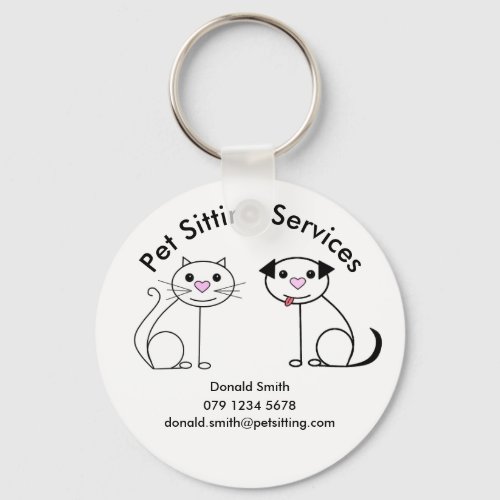 Unusual business card pet sitter promotion keychain