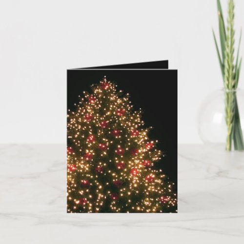 Unusual Christmas Tree on Black Holiday Card