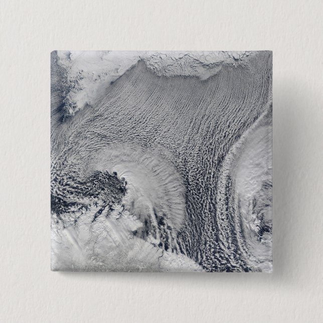 Unusual cloud formations over the Barents Sea Pinback Button (Front)