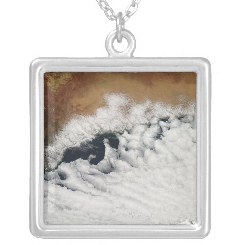 Unusual cloud formations silver plated necklace
