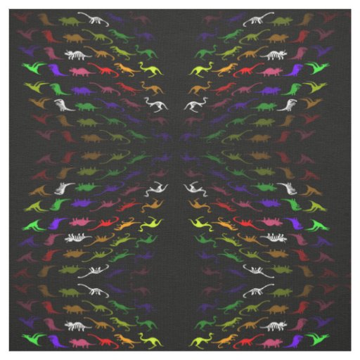 Unusual cool rainbow colorful cute dinosaur fabric