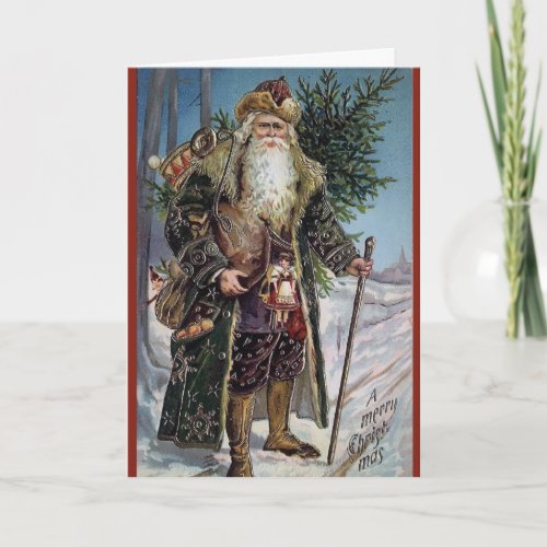 Unusual elegant santa greeting card