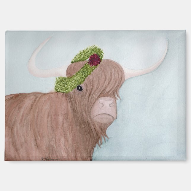 Unusual Holiday Animals: Cow Magnet 3.5"x2.5" (Front)