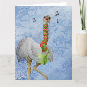 Unusual Holiday Animals: Ostrich Card 8.5"x11"