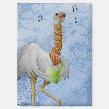 Unusual Holiday Animals: Ostrich Magnet 2.5"x3.5"