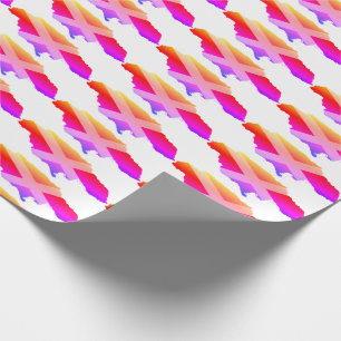 Unusual JAMAICA Flag MAP Outline PINK Wrapping Paper