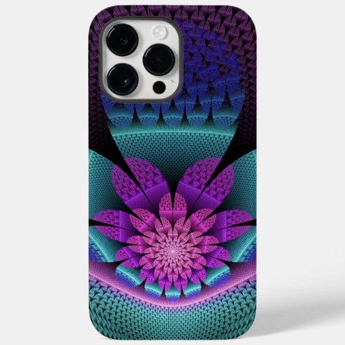 Unusual Patterned Colorful Fantasy Flower Fractal Case_Mate iPhone 14 Pro Max Case