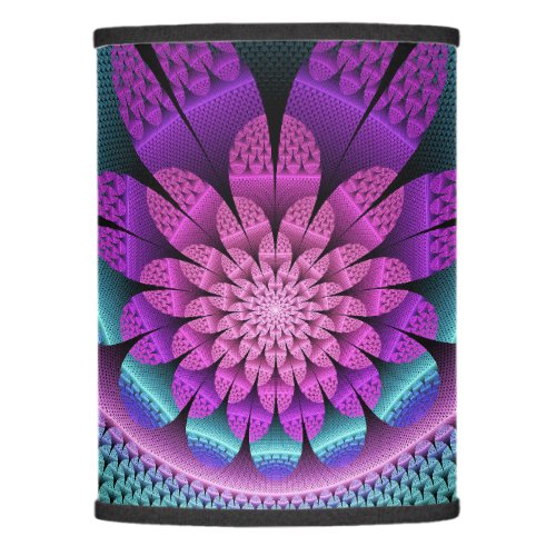 Unusual Patterned Colorful Fantasy Flower Fractal Lamp Shade