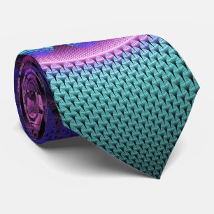 Unusual Patterned Colorful Fantasy Flower Fractal Neck Tie