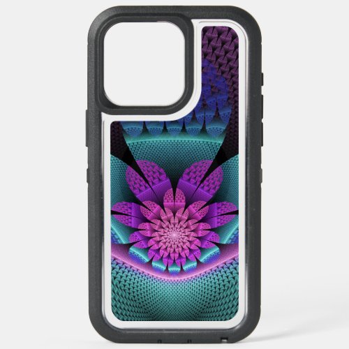Unusual Patterned Colorful Fantasy Flower Fractal iPhone 15 Pro Max Case