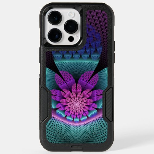 Unusual Patterned Colorful Fantasy Flower Fractal OtterBox iPhone 14 Pro Max Case