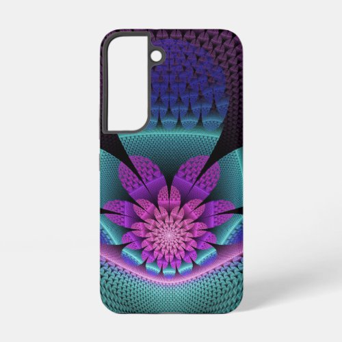 Unusual Patterned Colorful Fantasy Flower Fractal Samsung Galaxy S22 Case