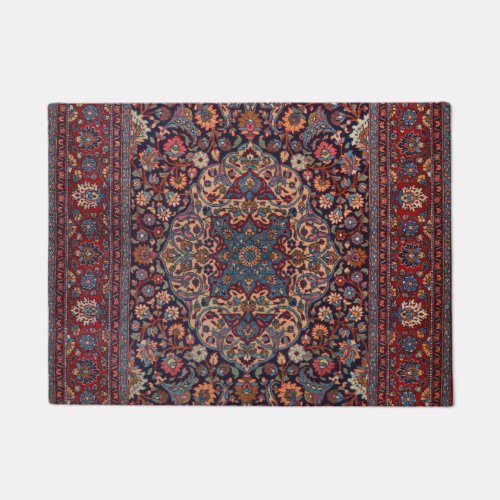 Unusual Persia Rug Blue Red Daisy 